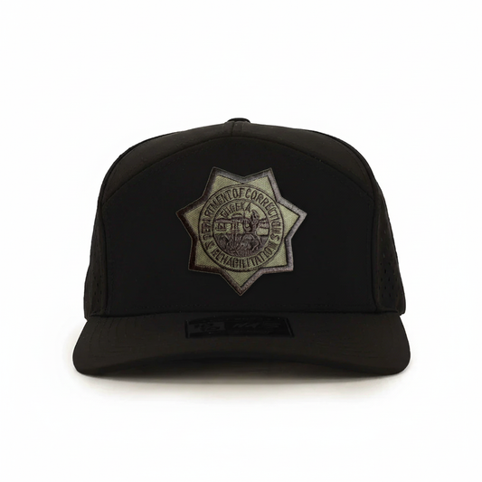 CDCR 7 Panel Performance Vented Officers Hat - Stealth Edition