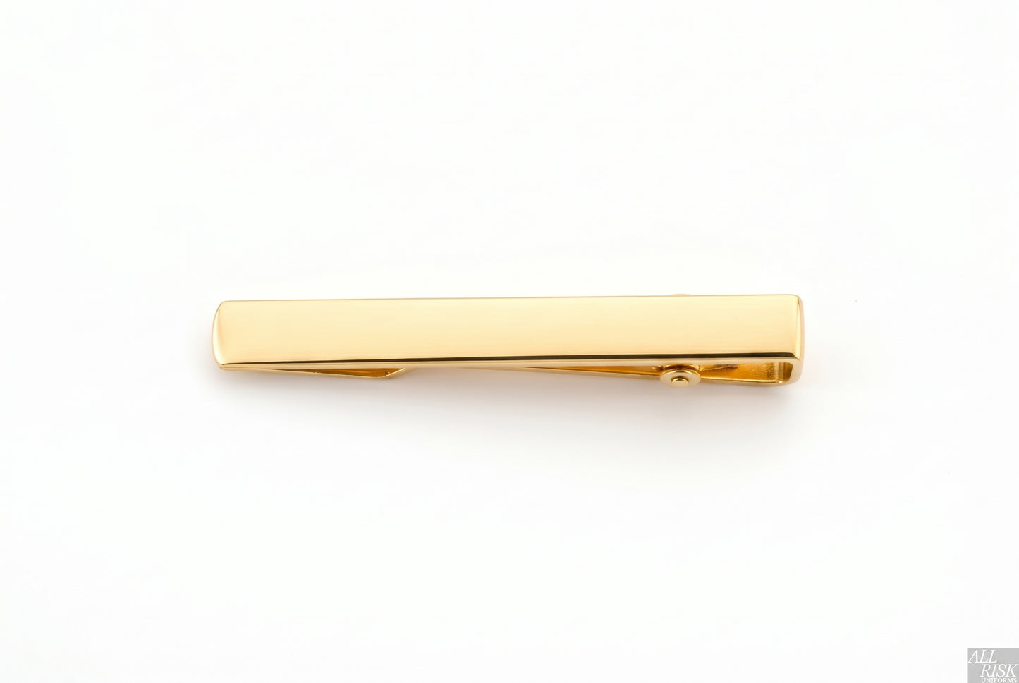 Blank gold tie bar top-down view