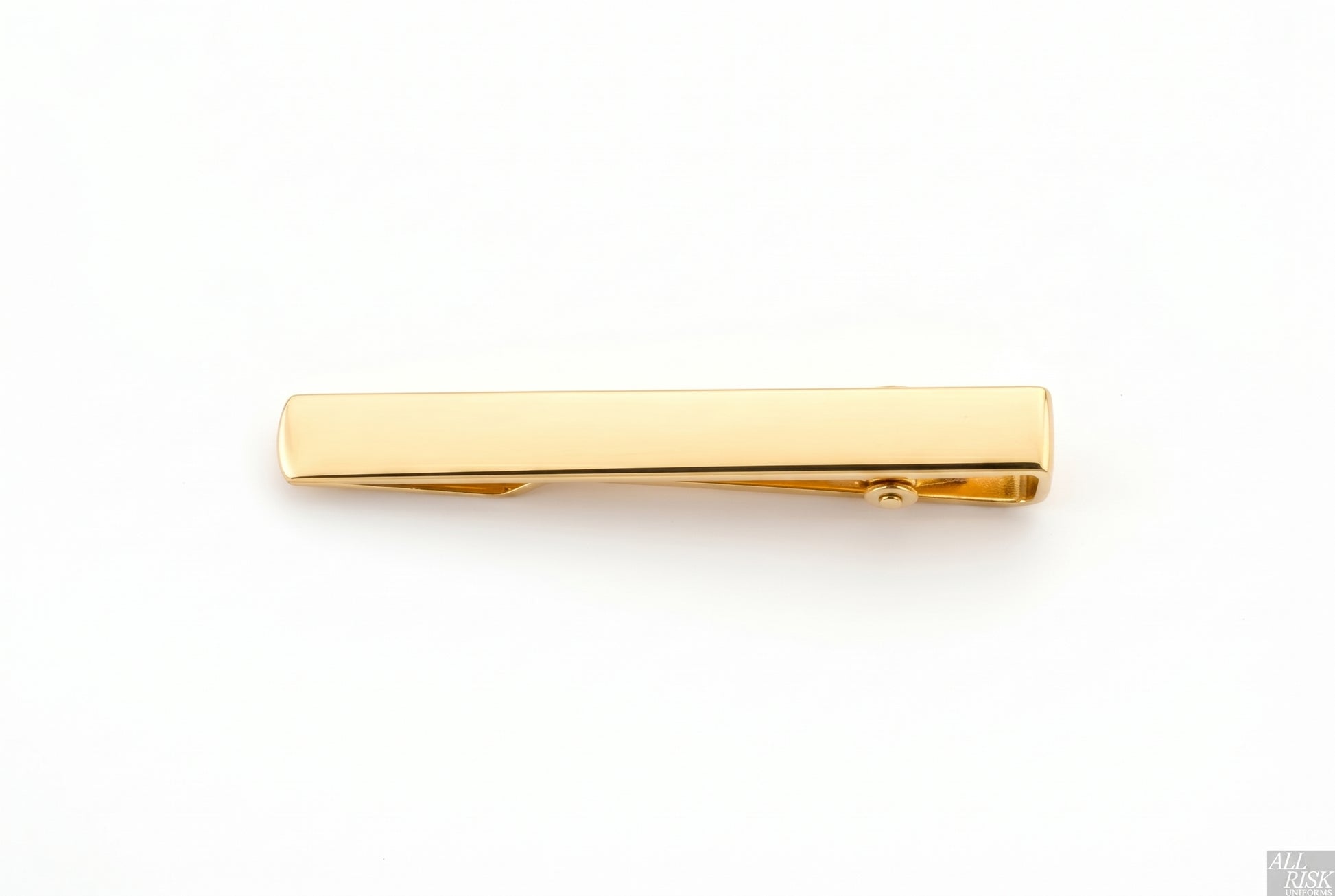 Blank gold tie bar top-down view