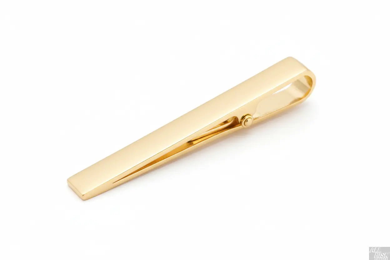 Blank gold tie bar 45-degree view