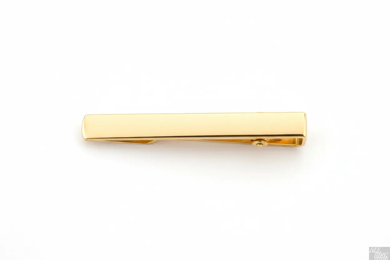 Blank gold tie bar top-down view