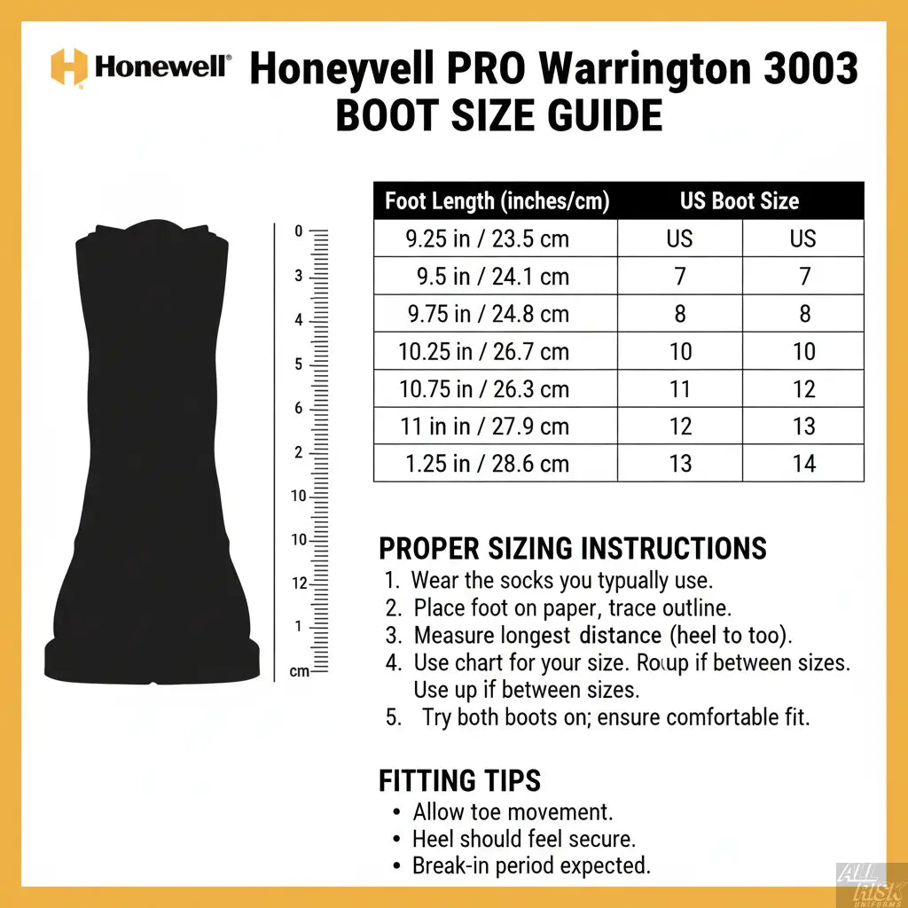 Honeywell PRO Warrington 3003 Size Guide
