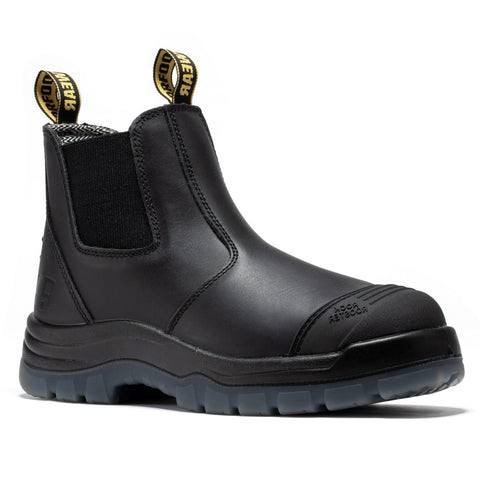 ROCKROOSTER Bakken Black 6 inch Pull on Leather Work Boots AK227