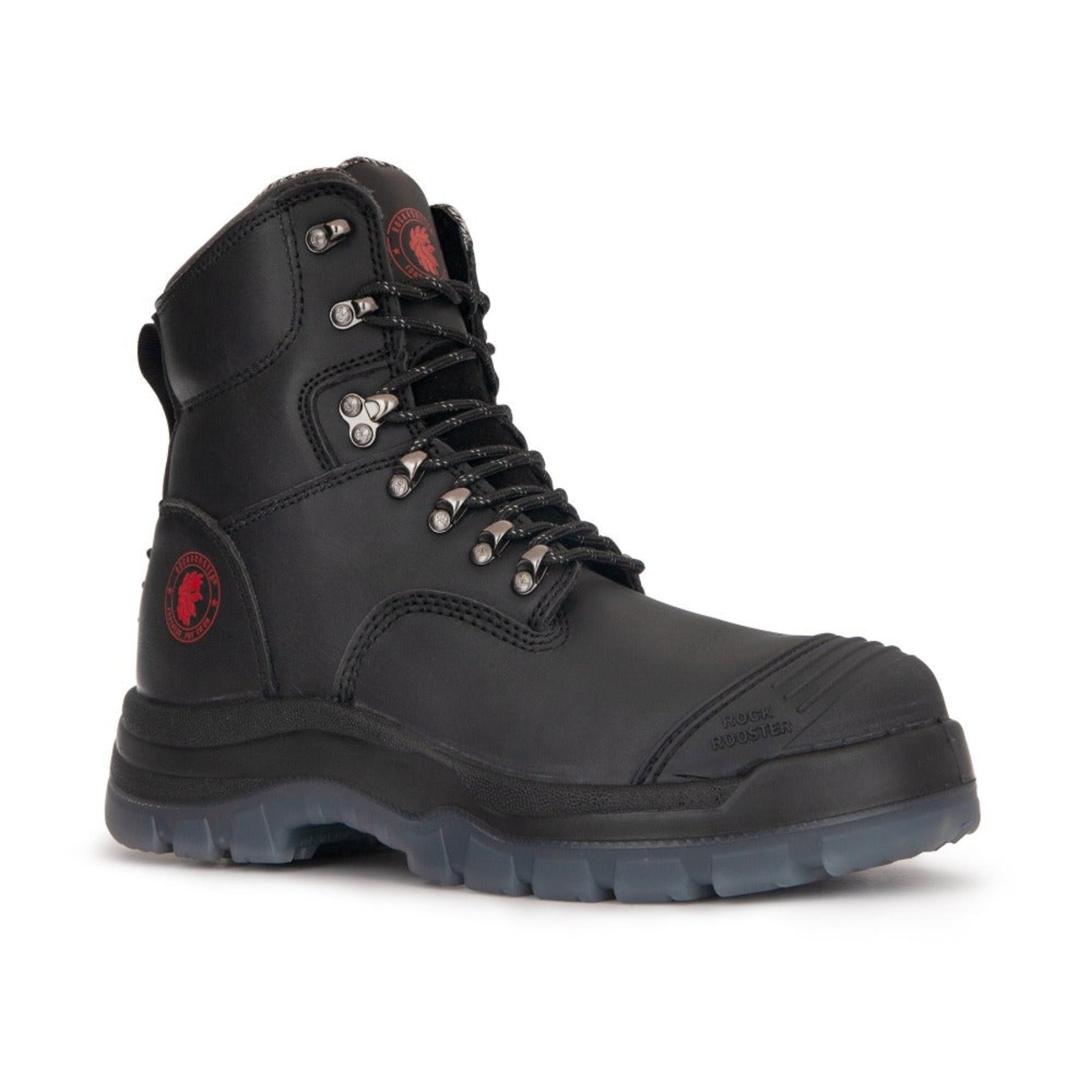 ROCKROOSTER Kensington Black 7 inch Zip-sided Steel Toe Leat – ALL RISK ...