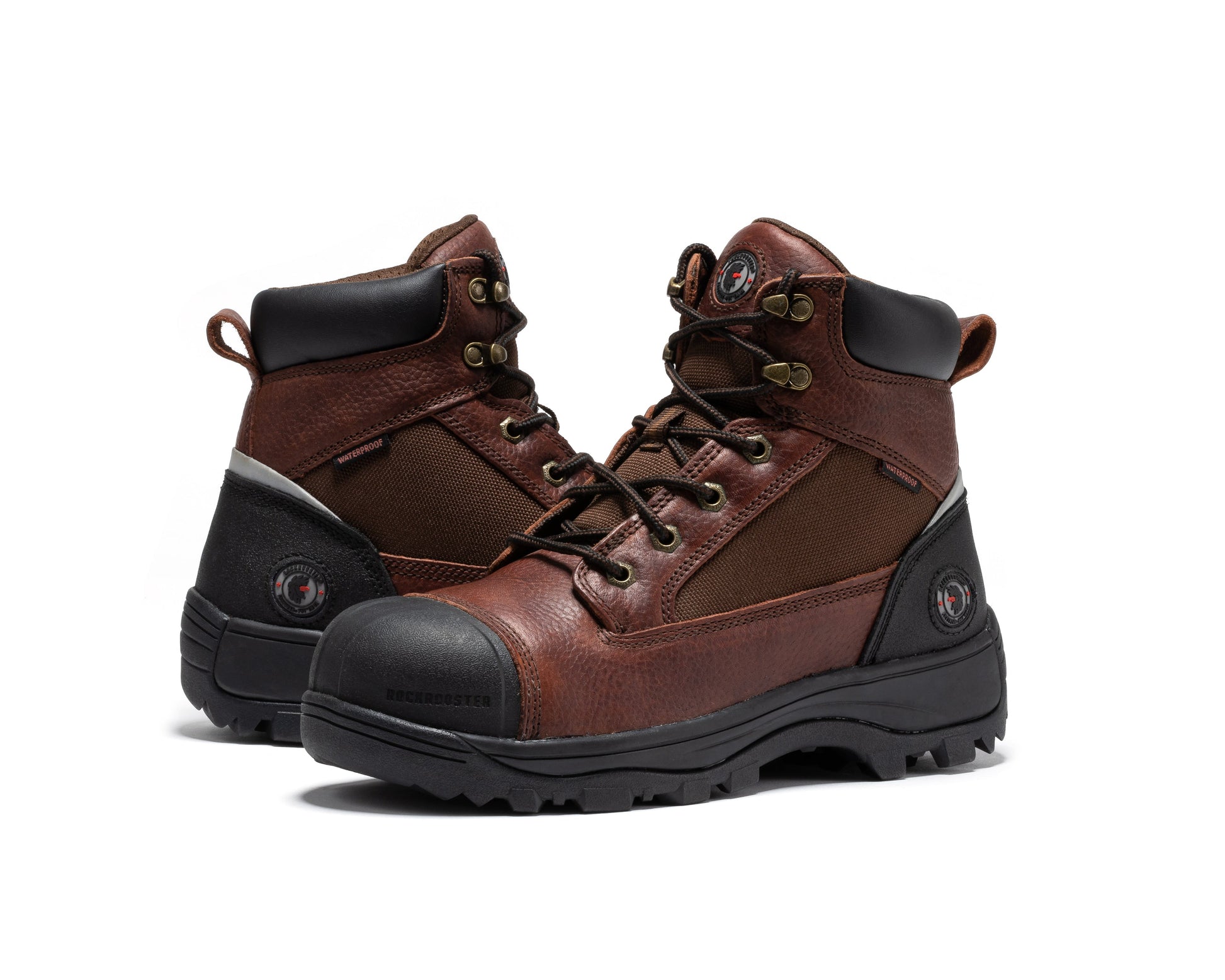 ROCKROOSTER Daviston 6 inch Brown Composite Toe Waterproof Work Boots AT872 (9)