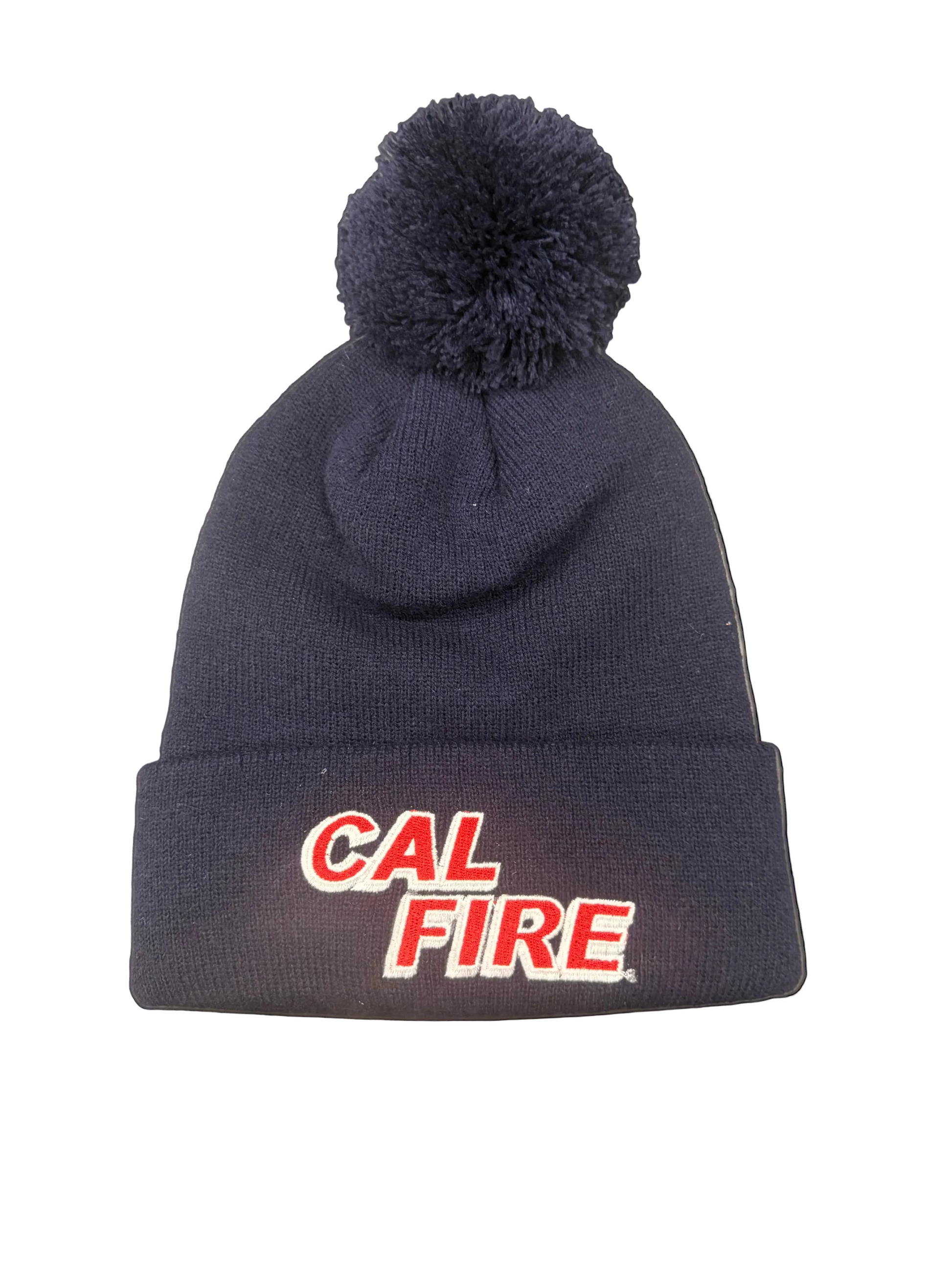 Puff Beanie - Red Text - detail view