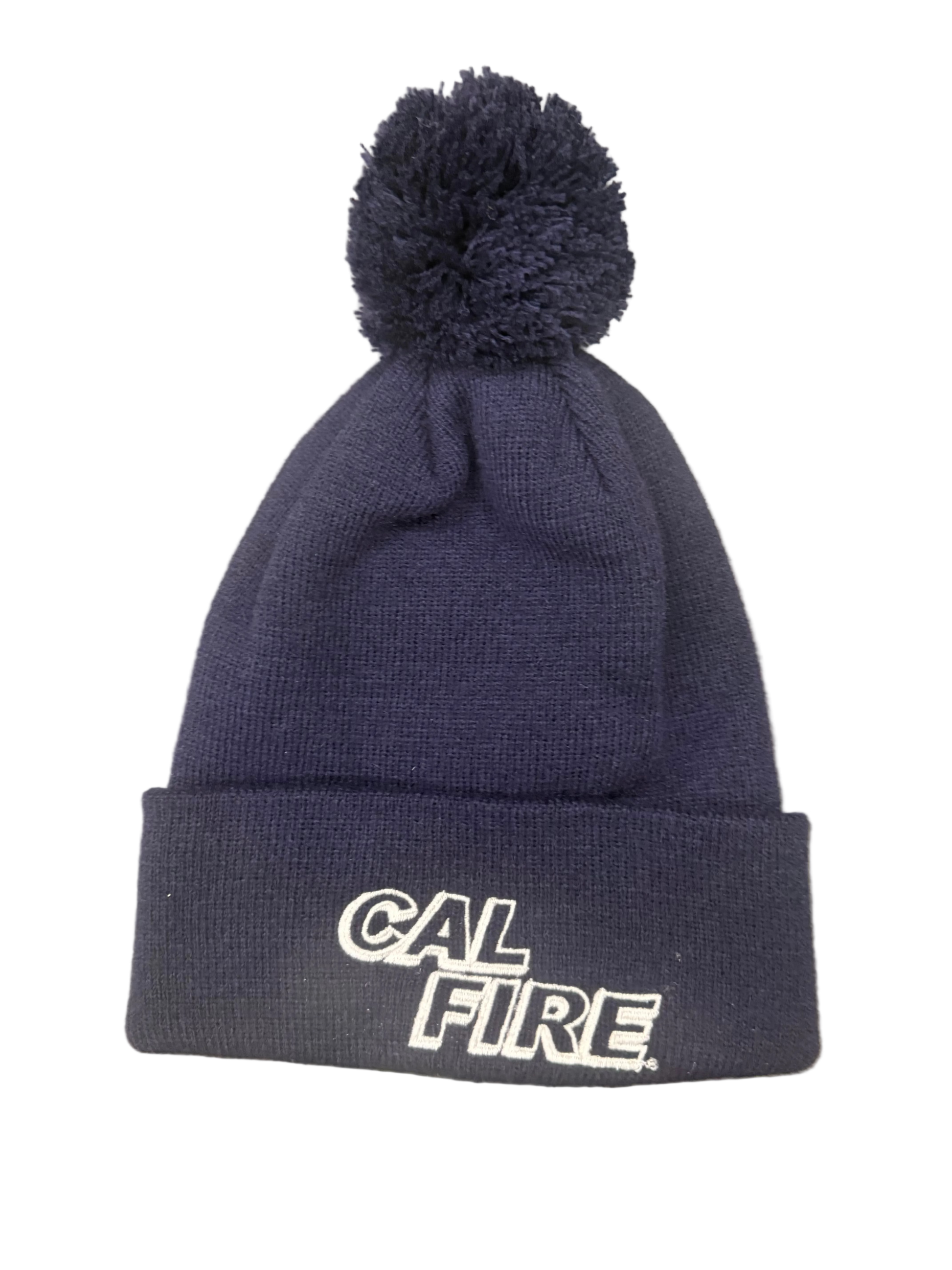 Puff Beanie - White Text - detail view