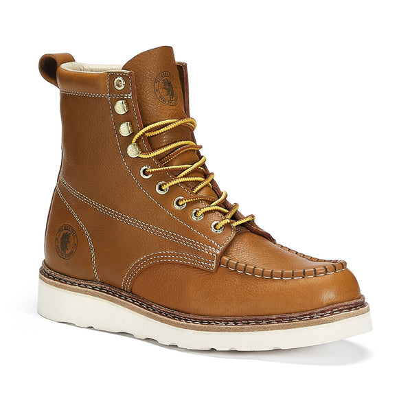 ROCKROOSTER Norwood Men's 6 inch Brown soft toe wedge work boots with Vibram® Outsole VAP611