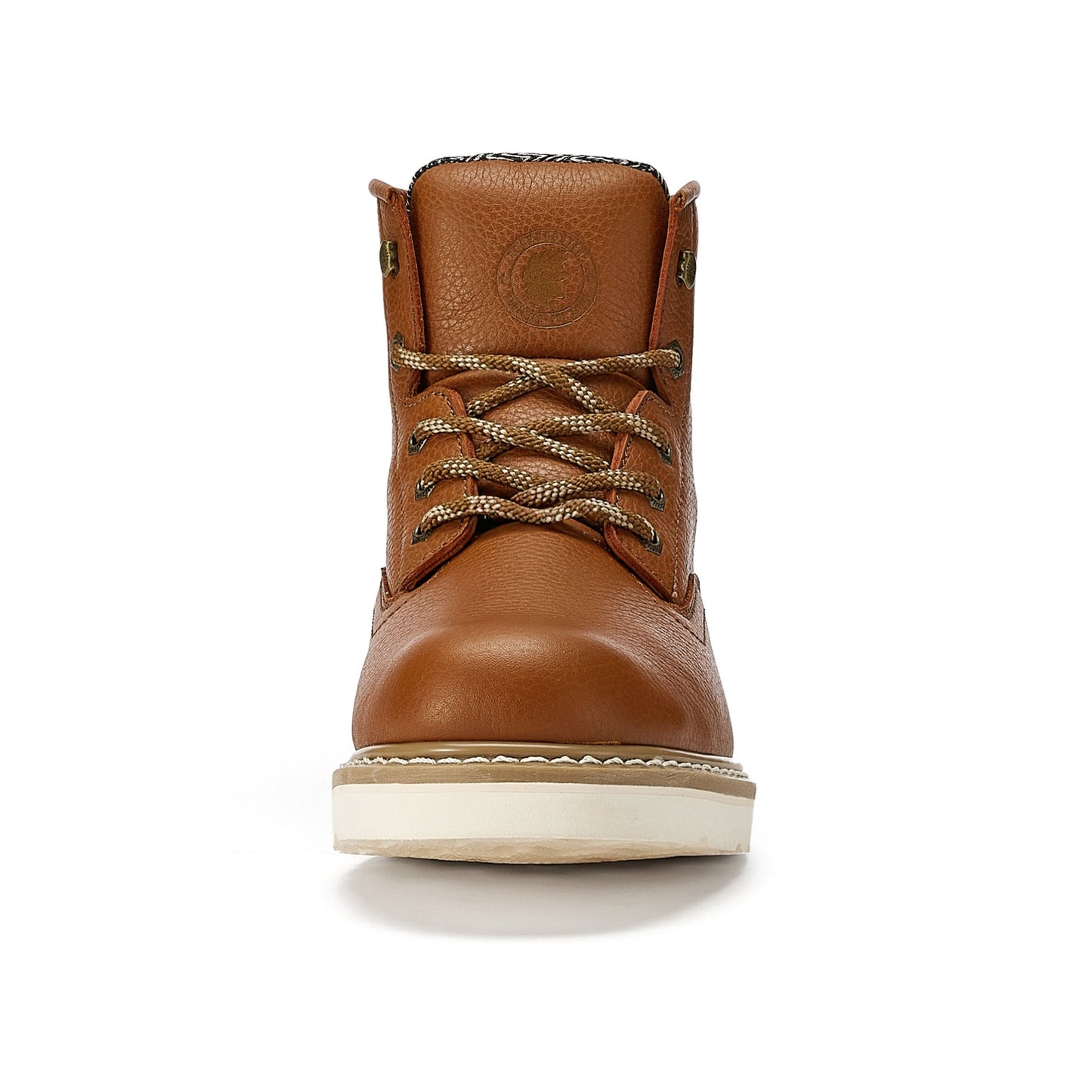 ROCKROOSTER Roberta Men's Safety Water Resistant Tan Leather Wedge Work Boots with Vibram® Outsole VAP615