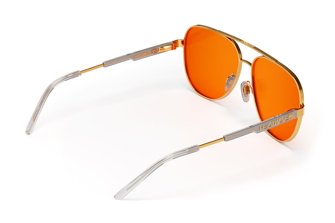 Heat Wave Visual Incline Polished Gold Frame Amber Lens sunglasses view 5