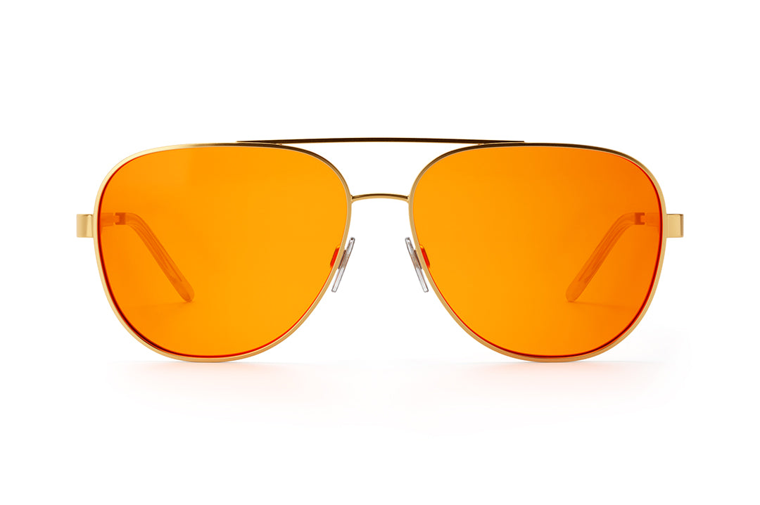 Heat Wave Visual Incline Polished Gold Frame Amber Lens sunglasses view 3