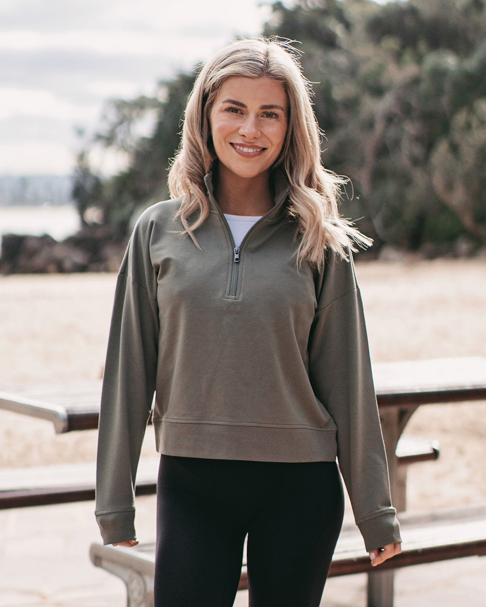 Independent Trading Company Women's Perform Quarter Zip — front view