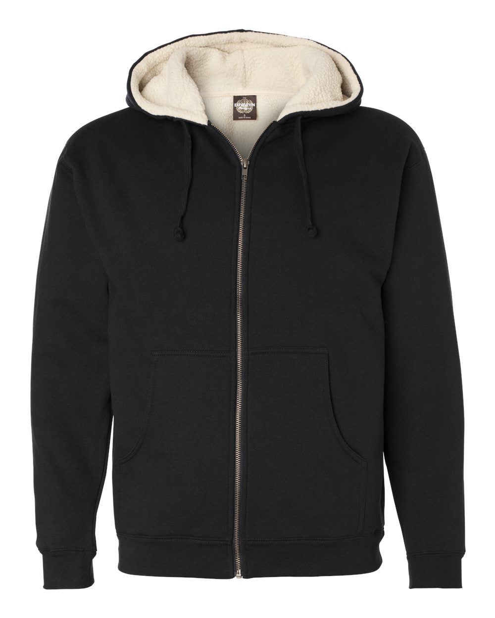 Sherpa Lined Zip Hooded Sweatshirt
