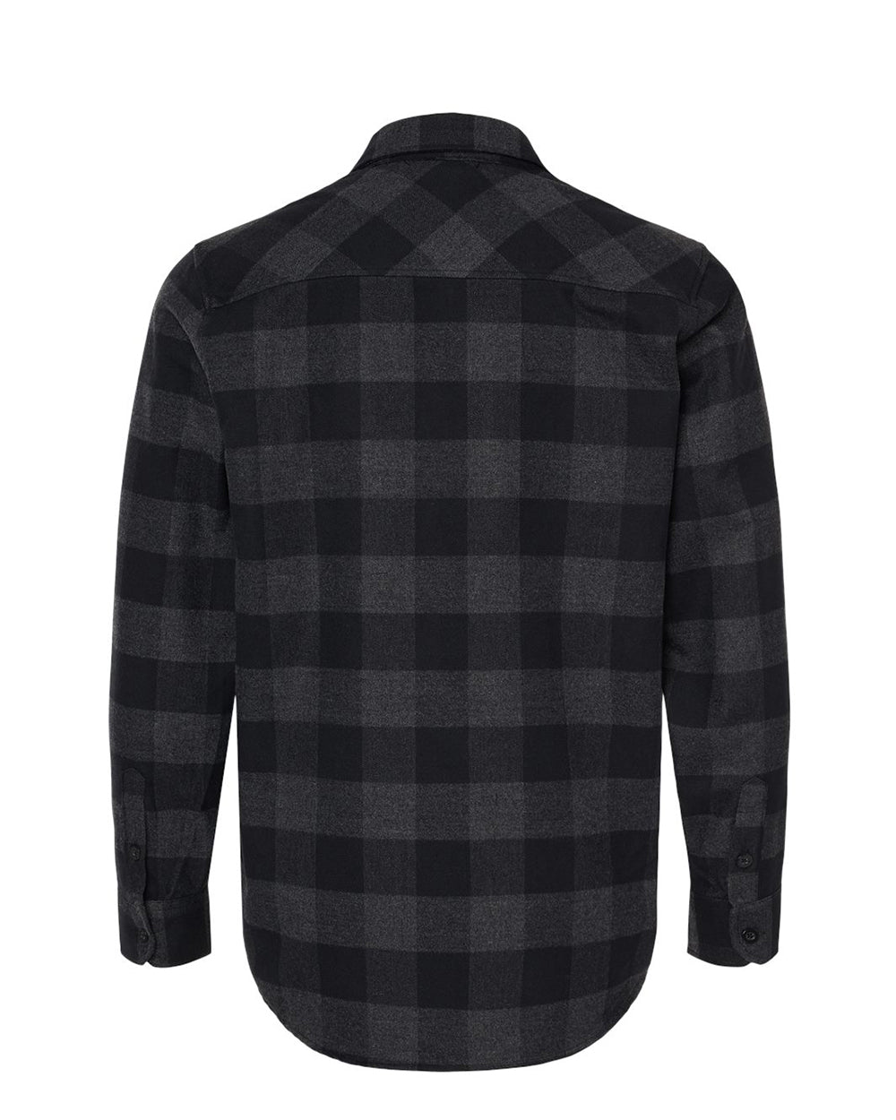 Independent Trading Company Men's Flannel Shirt in Charcoal Heather — back view (2)