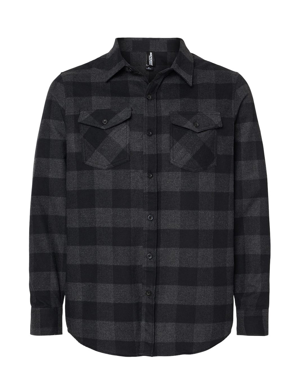 Independent Trading Company Men's Flannel Shirt in Charcoal Heather — front view (2)