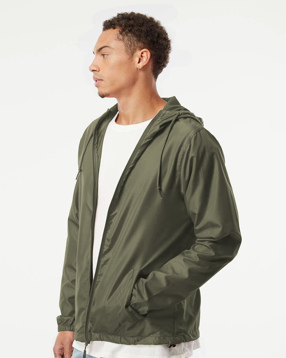 Independent Trading Company Lightweight Windbreaker Jacket — side view (2)