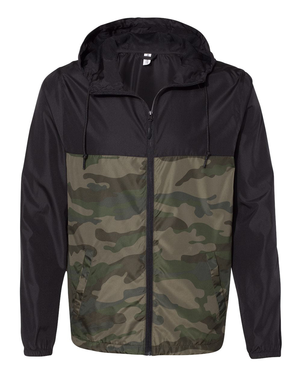 Independent Trading Company Lightweight Windbreaker Jacket in Black Forest — front view