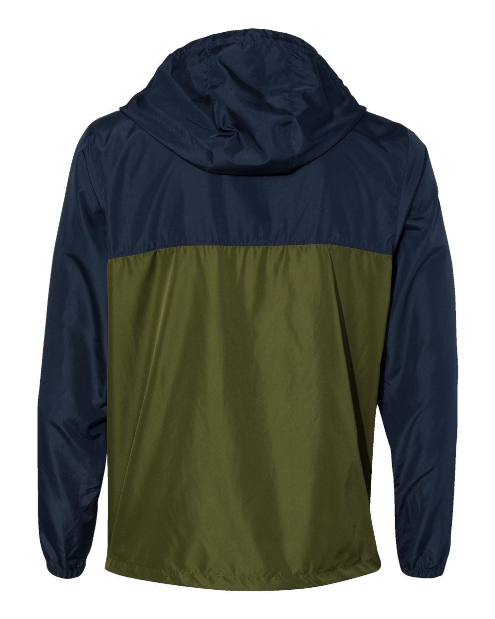 Independent Trading Company Lightweight Windbreaker Jacket in Navy — back view