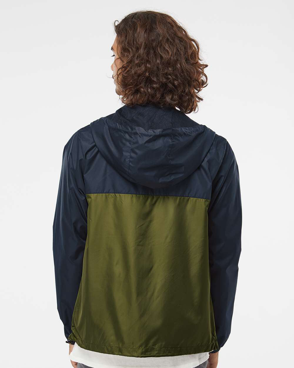 Independent Trading Company Lightweight Windbreaker Jacket in Navy — back view (2)