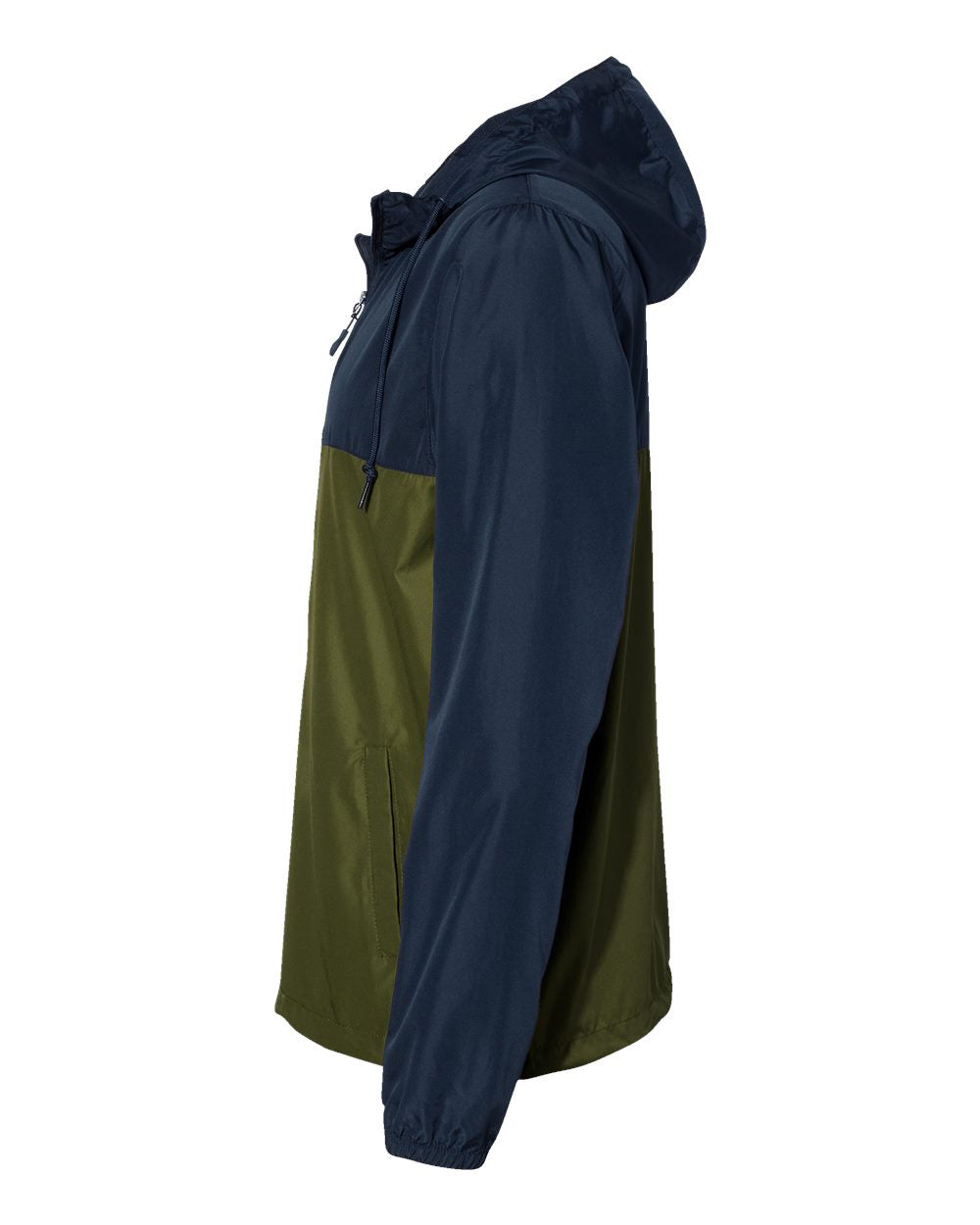 Independent Trading Company Lightweight Windbreaker Jacket in Navy — side view