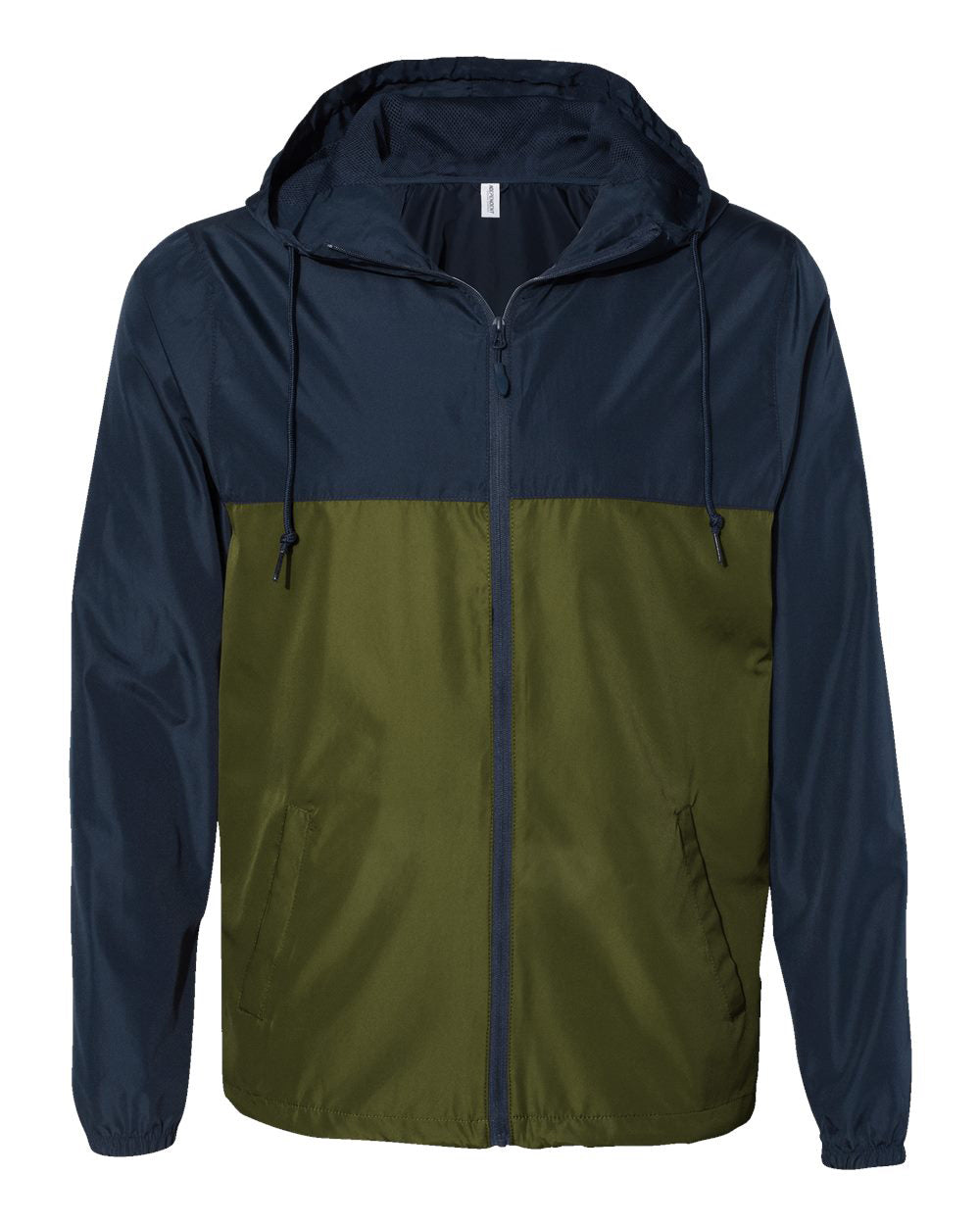 Independent Trading Company Lightweight Windbreaker Jacket in Navy — front view