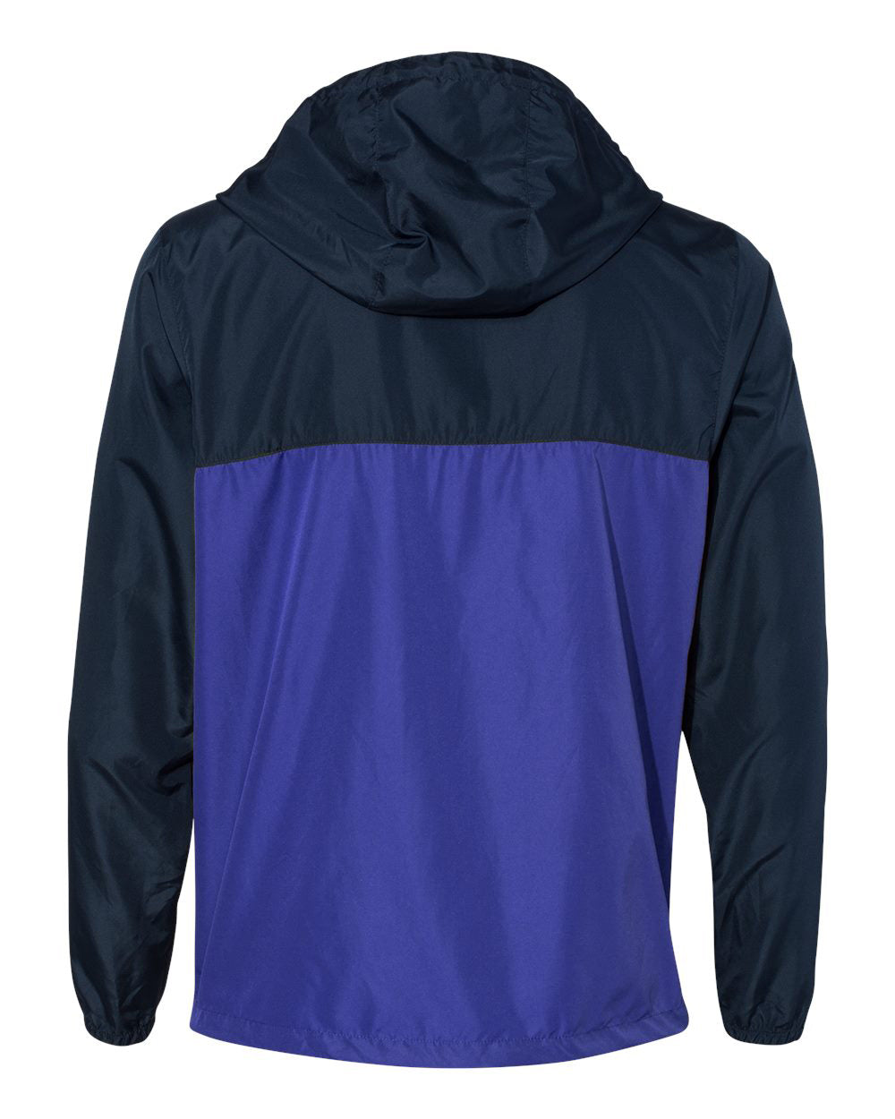 Independent Trading Company Lightweight Windbreaker Jacket in Navy Royal — back view