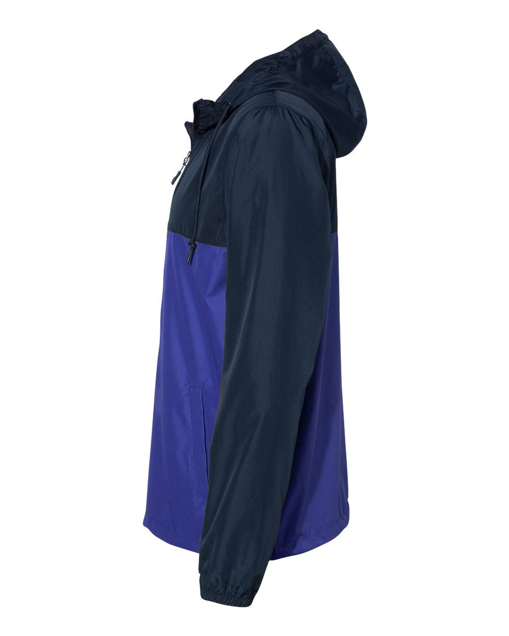 Independent Trading Company Lightweight Windbreaker Jacket in Navy Royal — side view
