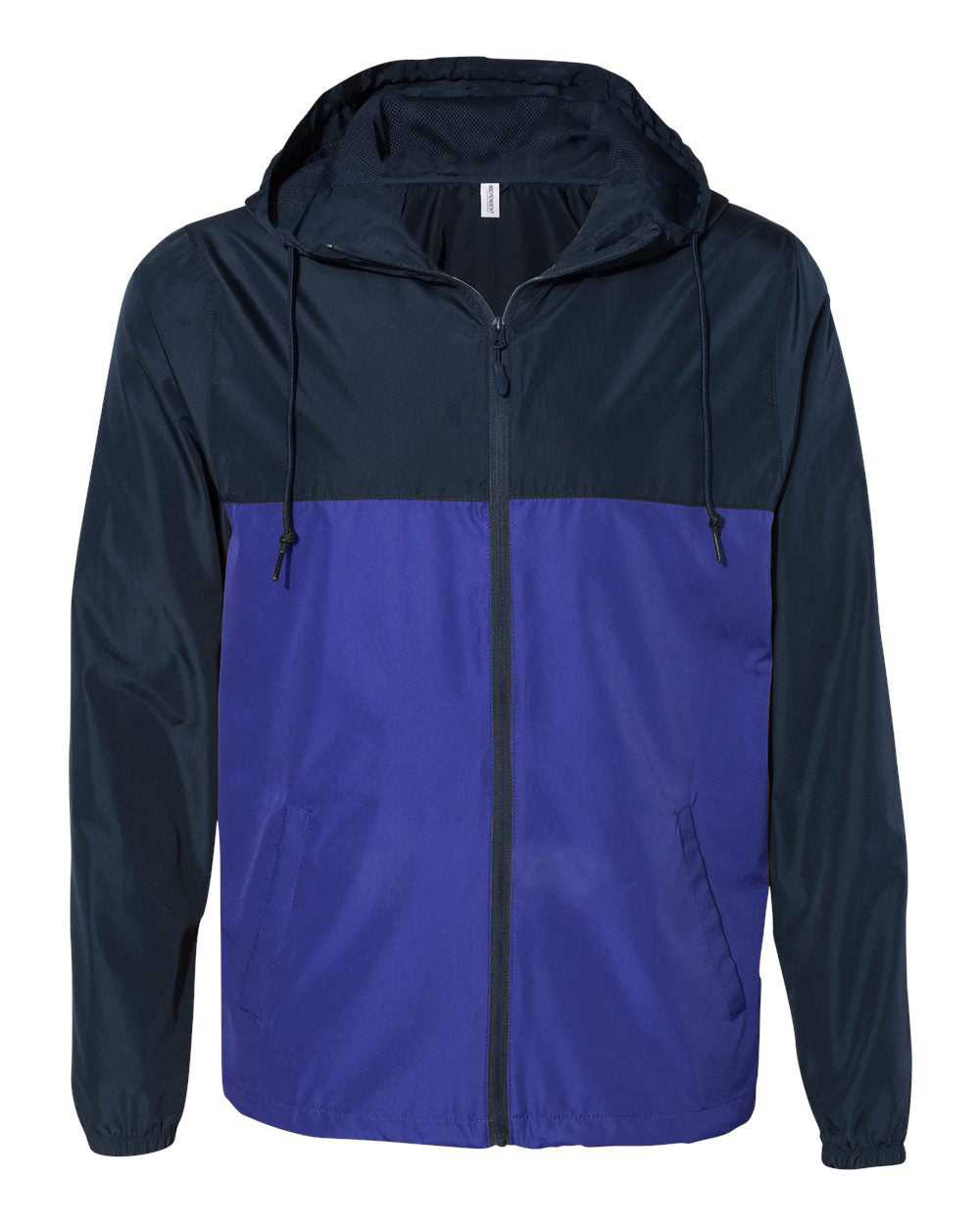 Independent Trading Company Lightweight Windbreaker Jacket in Navy Royal — front view