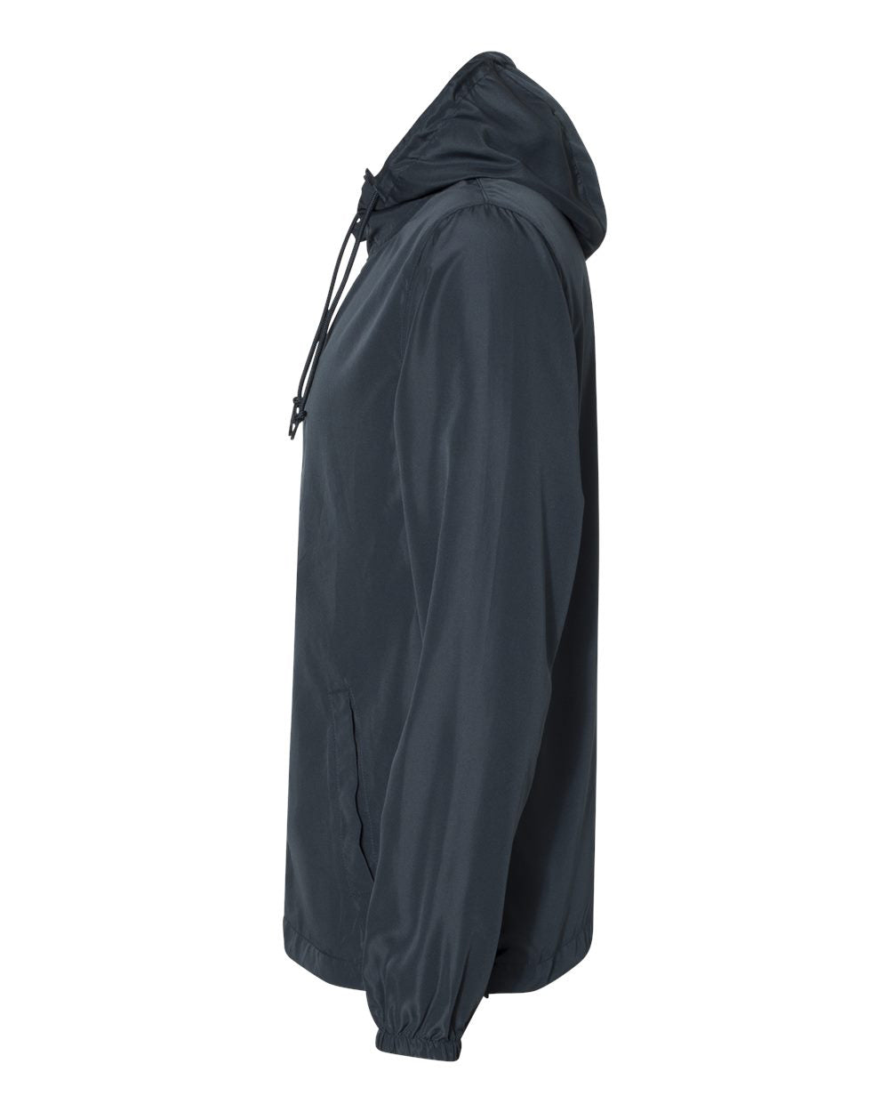 Independent Trading Company Lightweight Windbreaker Jacket in Navy — side view (5)