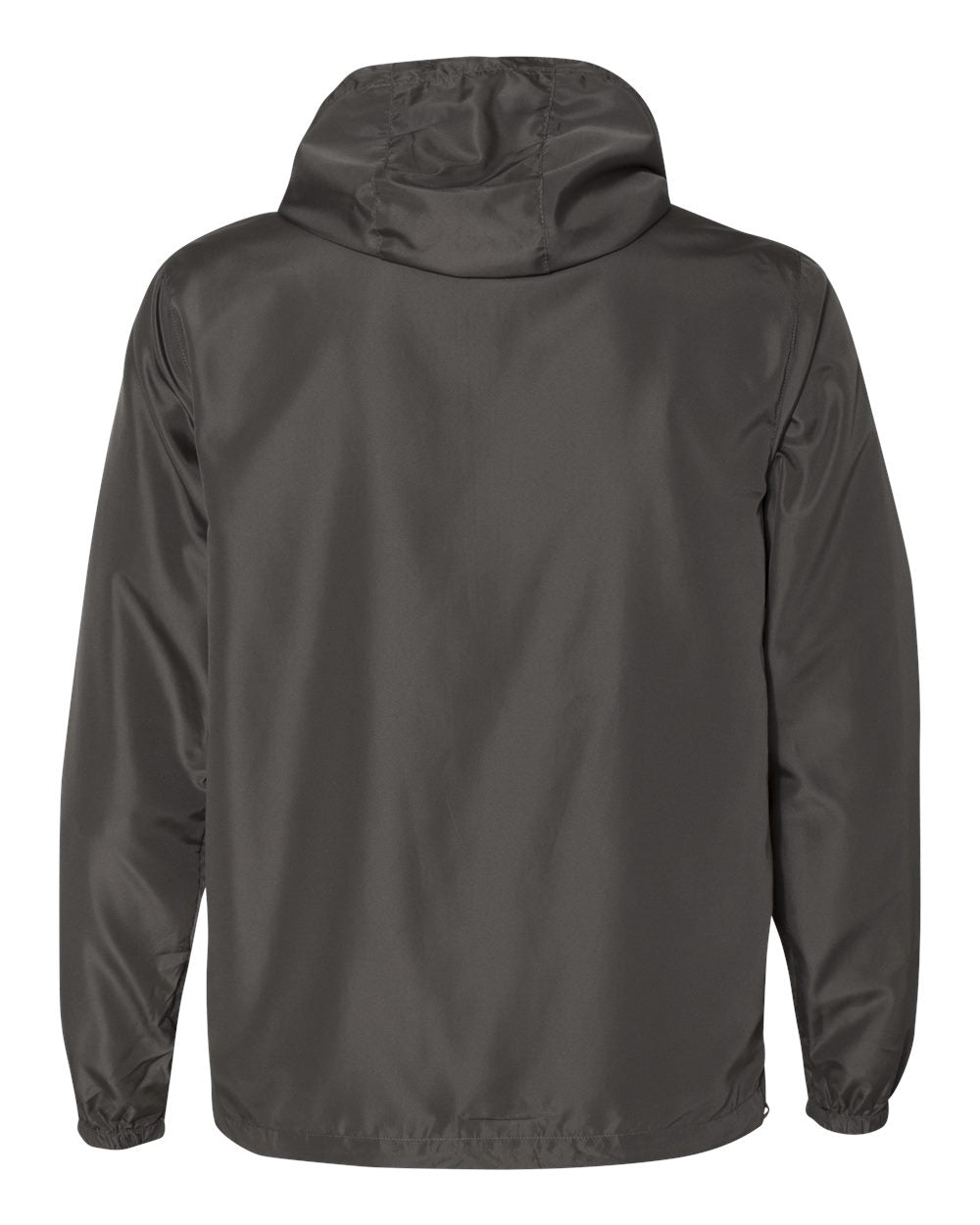 Independent Trading Company Lightweight Windbreaker Jacket in Graphite — back view