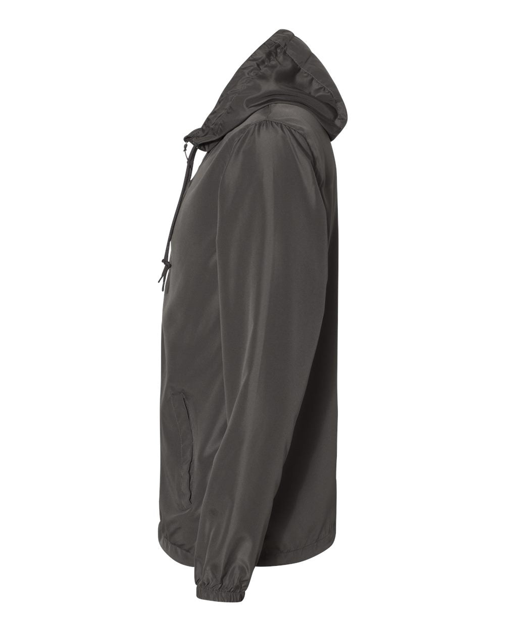 Independent Trading Company Lightweight Windbreaker Jacket in Graphite — side view