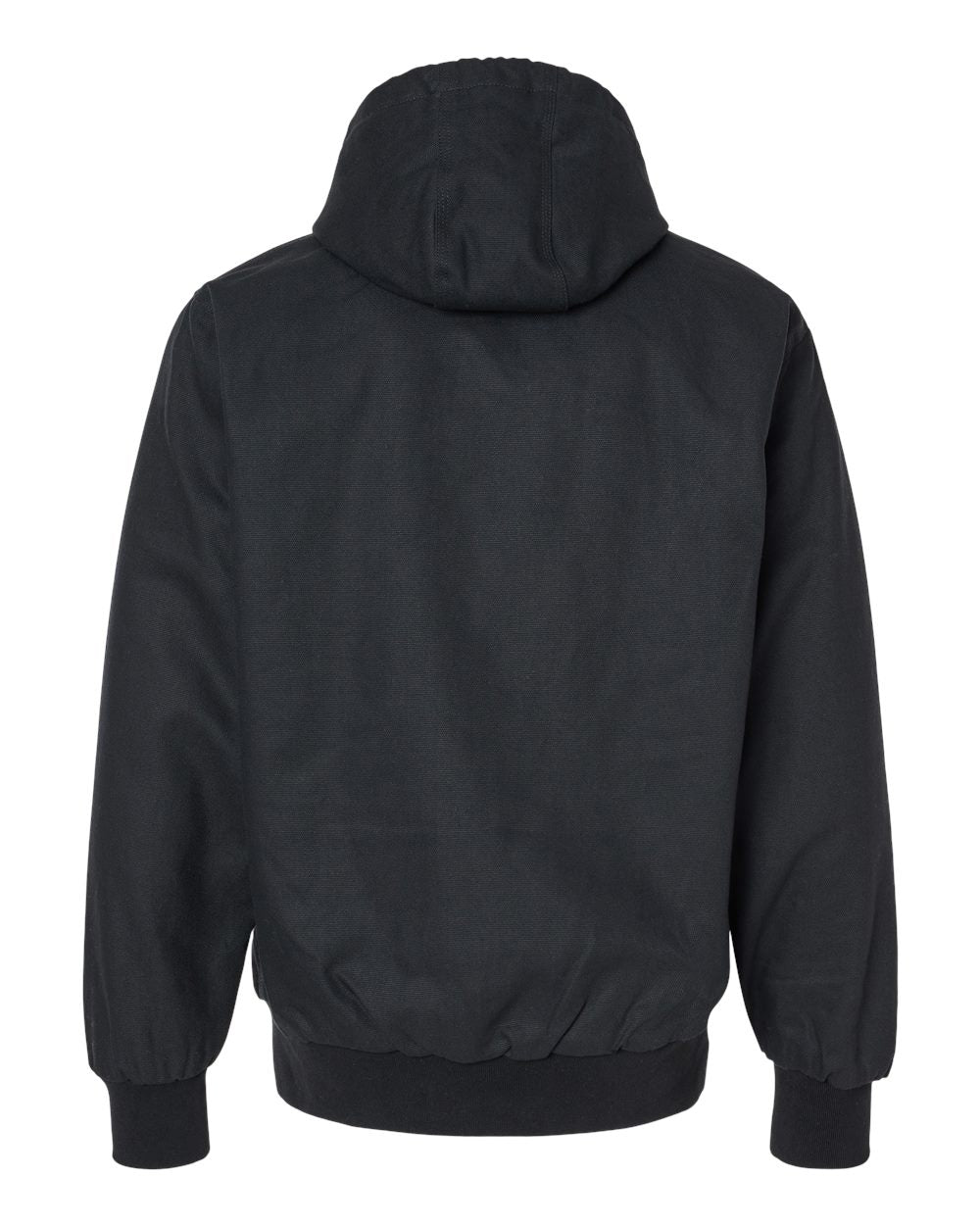 Independent Trading Company Men’s Insulated Canvas Workwear Jacket in Black — back view