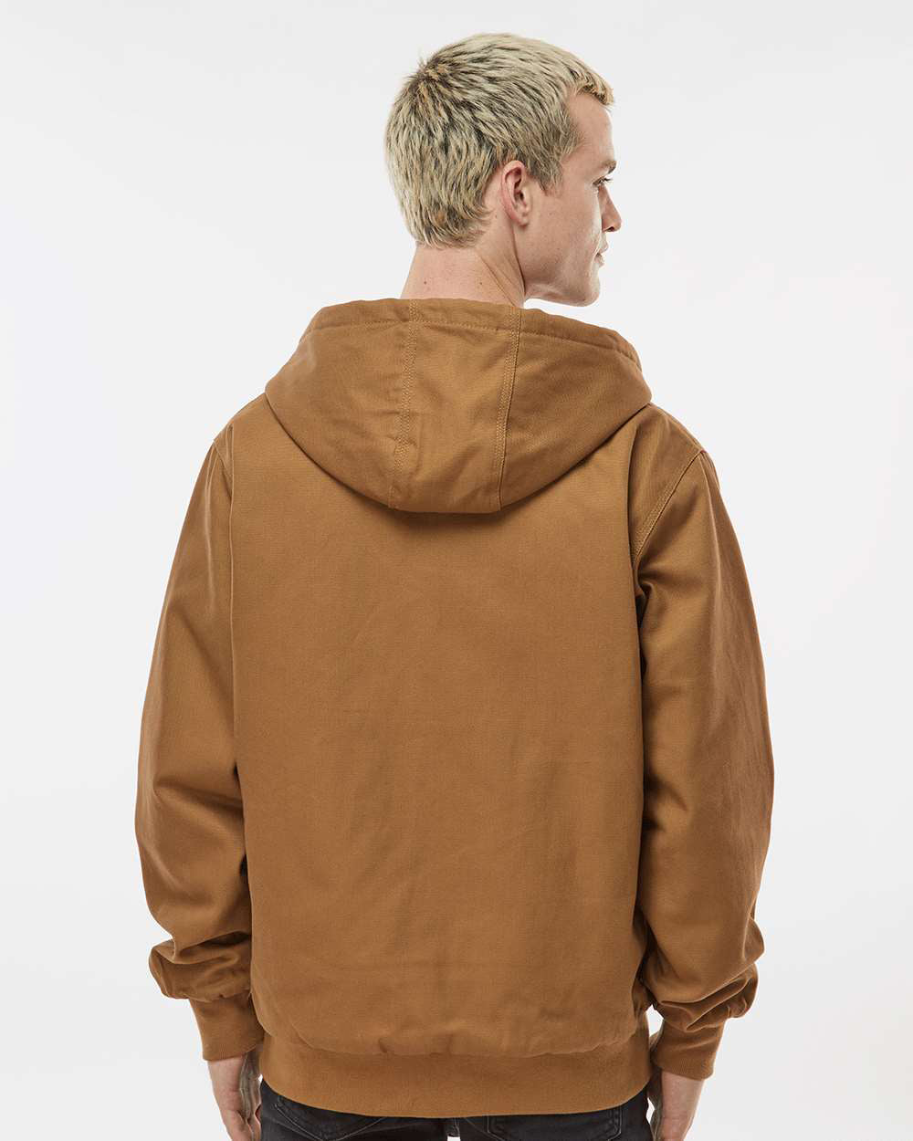 Independent Trading Company Men’s Insulated Canvas Workwear Jacket — back view