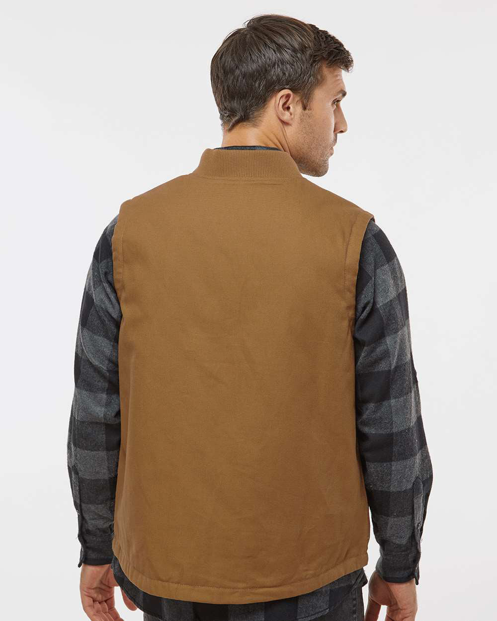 Independent Trading Company Men’s Insulated Canvas Workwear Vest — back view (2)