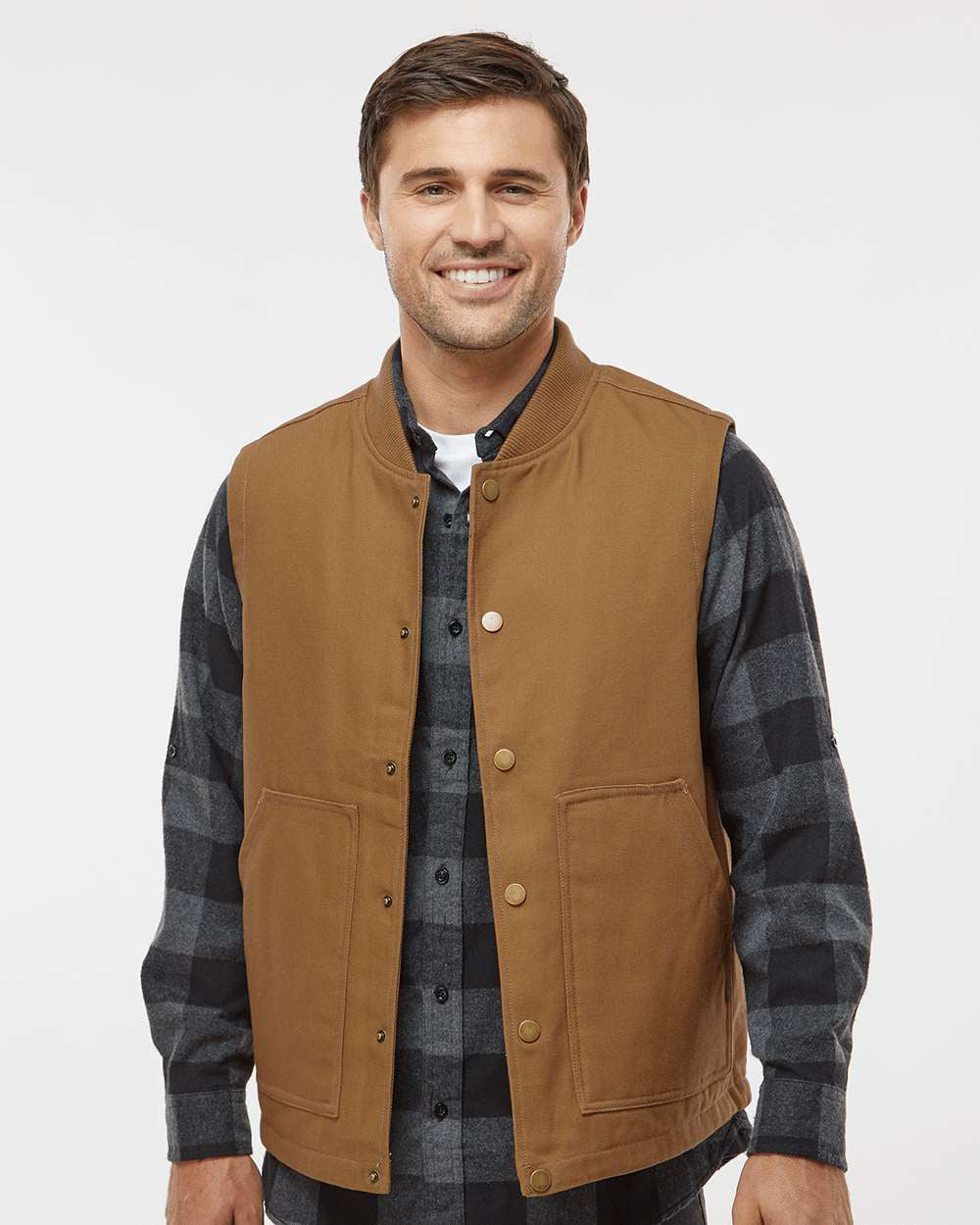 Independent Trading Company Men’s Insulated Canvas Workwear Vest — front view (2)