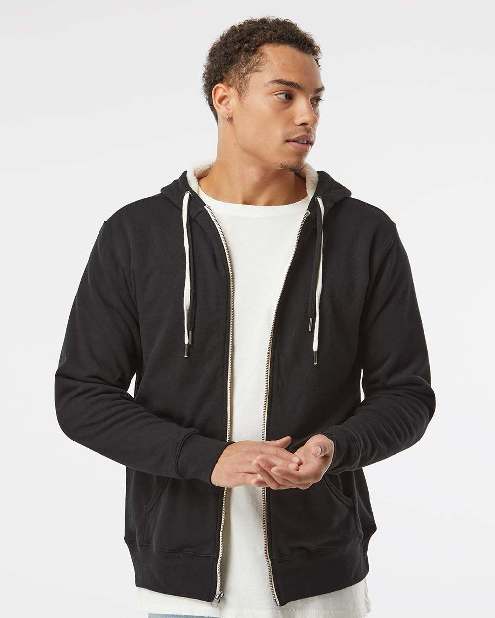 Unisex Heavyweight Sherpa Lined Zip Hood
