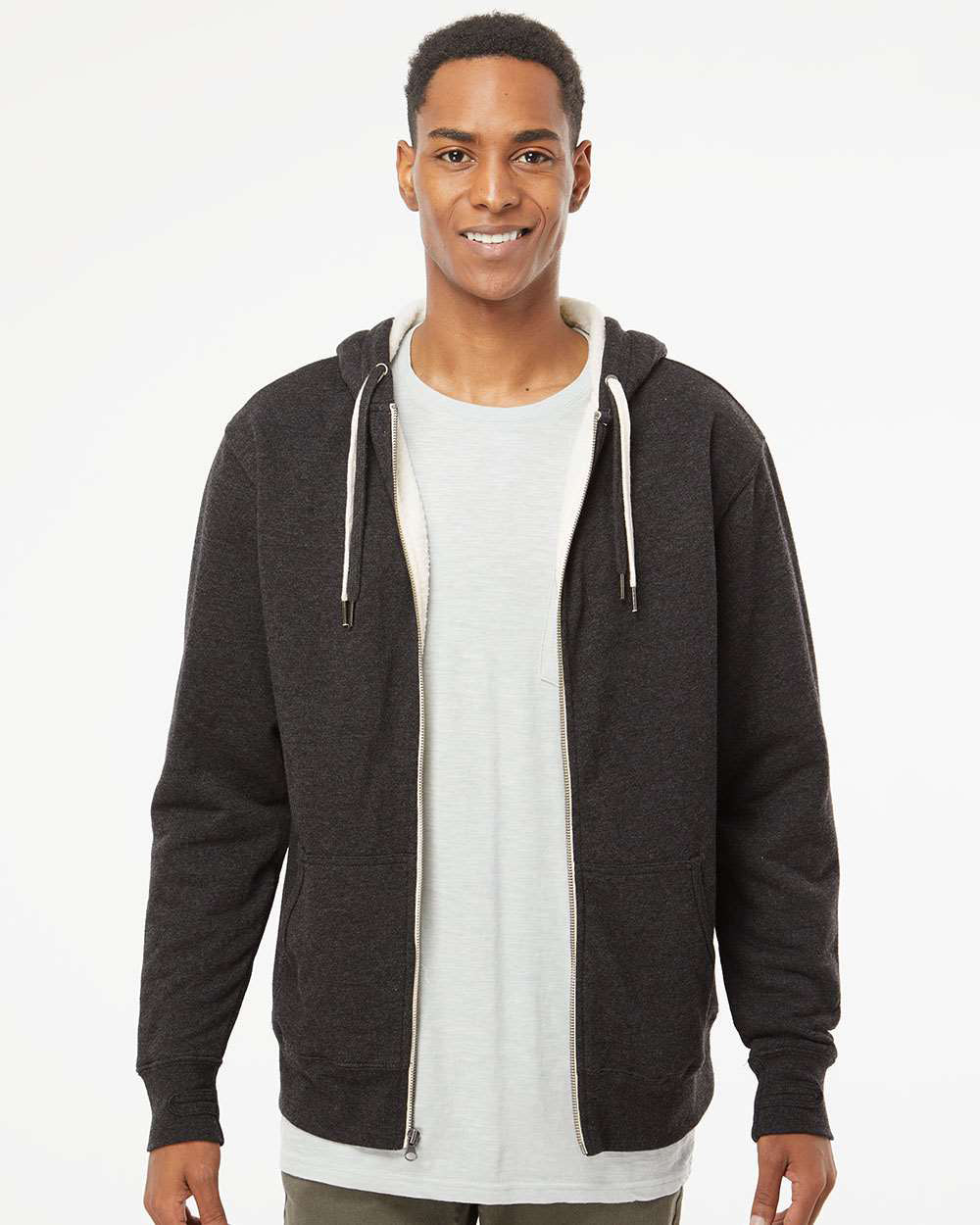 Unisex Heavyweight Sherpa Lined Zip Hood