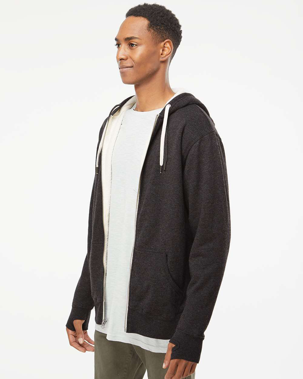 Unisex Heavyweight Sherpa Lined Zip Hood