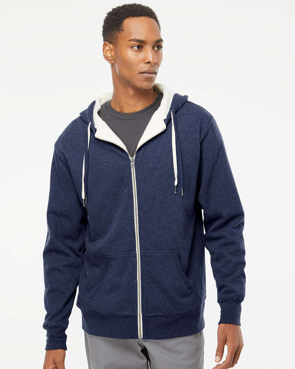 Unisex Heavyweight Sherpa Lined Zip Hood