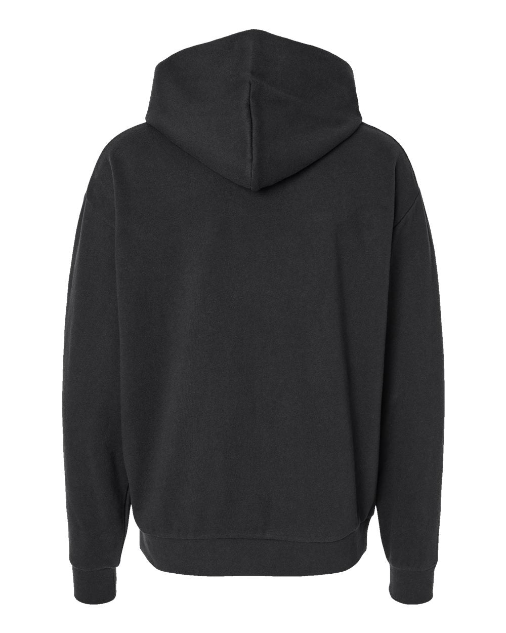 Independent Trading Company AVENUE 8.5oz/280gm Midweight Pullover Hood in Black — back view