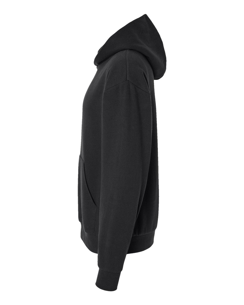 Independent Trading Company AVENUE 8.5oz/280gm Midweight Pullover Hood in Black — side view
