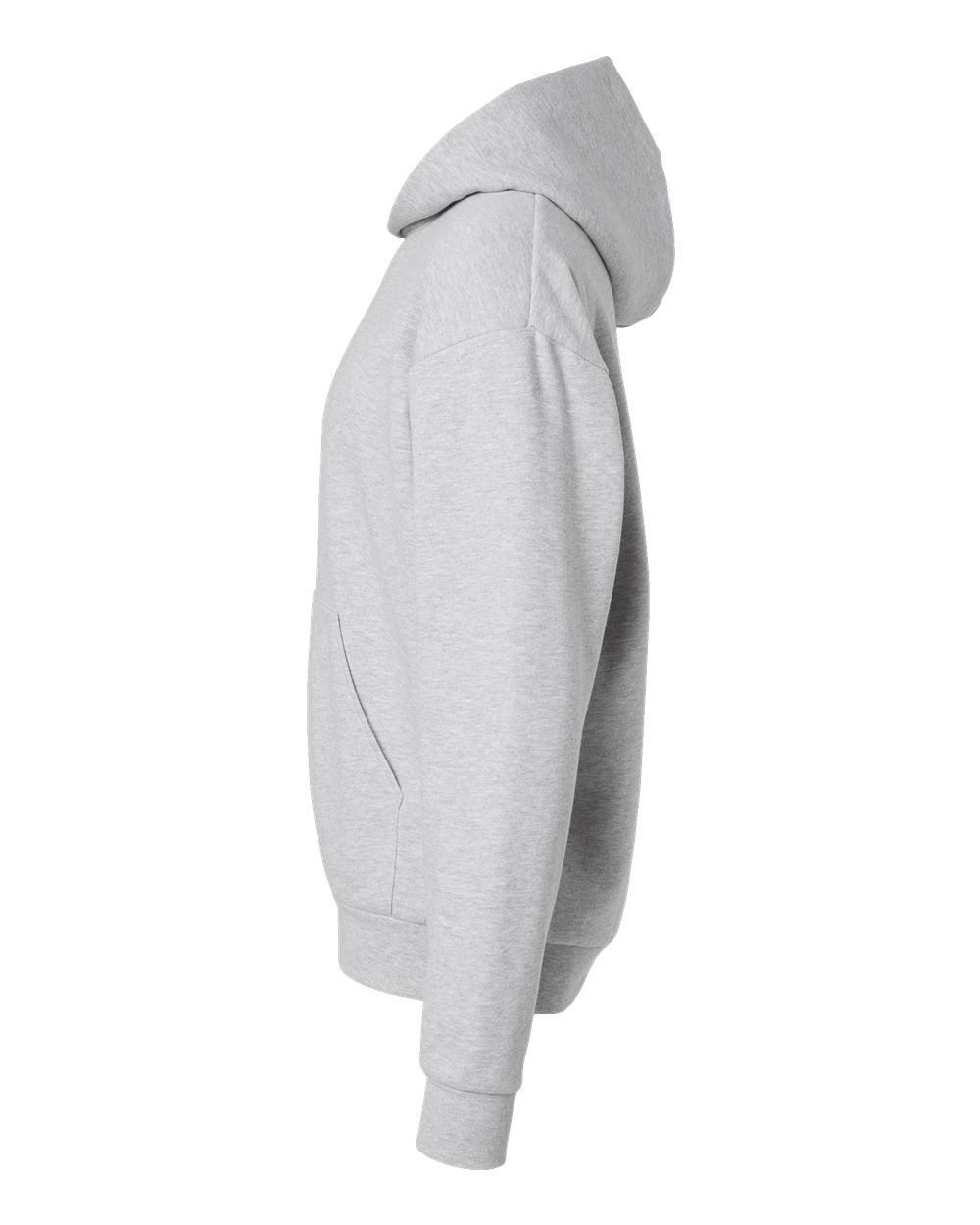 Independent Trading Company AVENUE 8.5oz/280gm Midweight Pullover Hood in Grey Heather — side view
