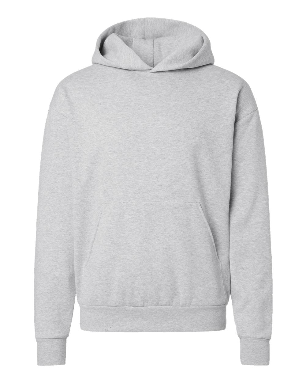 Independent Trading Company AVENUE 8.5oz/280gm Midweight Pullover Hood in Grey Heather — front view