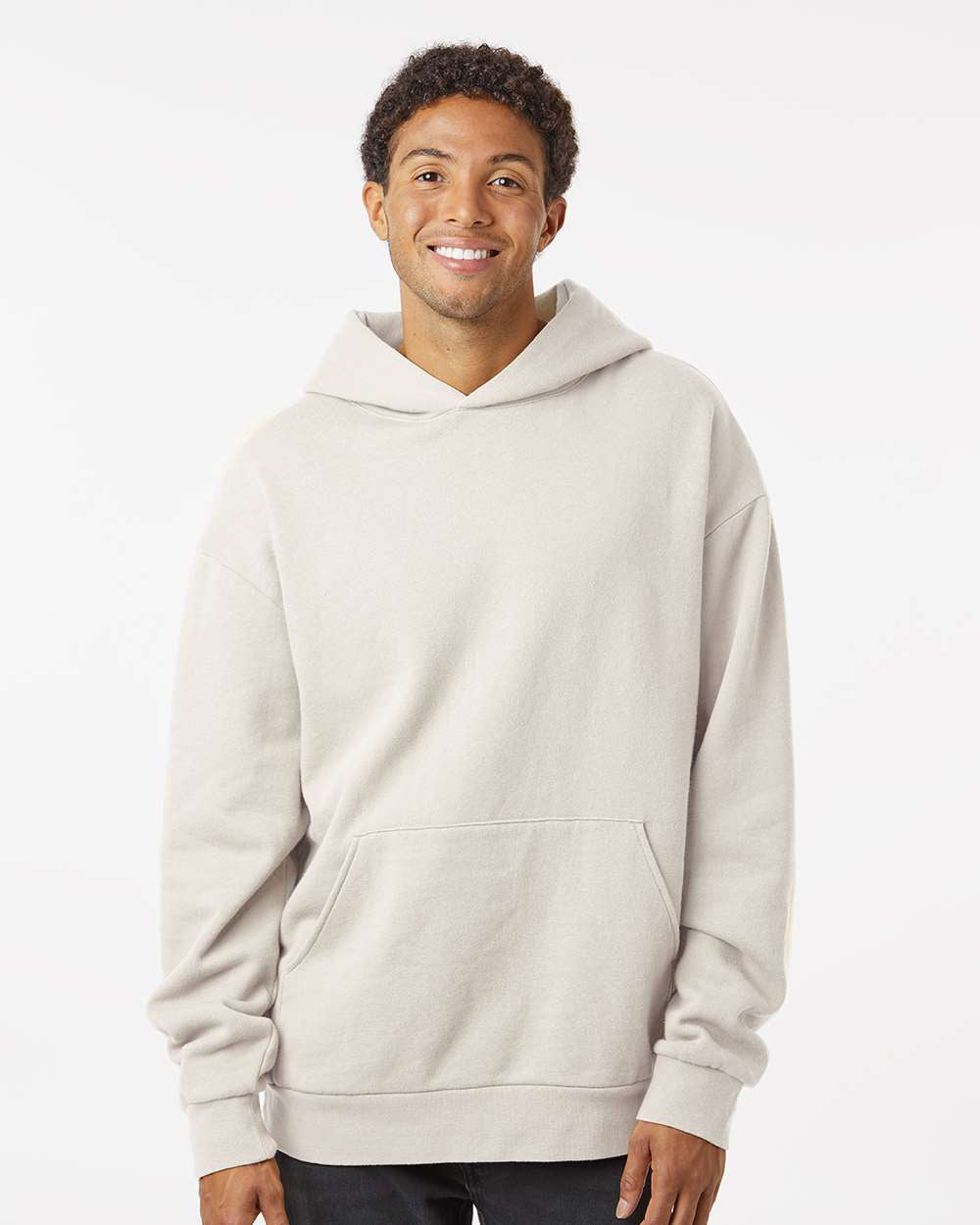 Independent Trading Company AVENUE 8.5oz/280gm Midweight Pullover Hood in Ivory — front view (2)