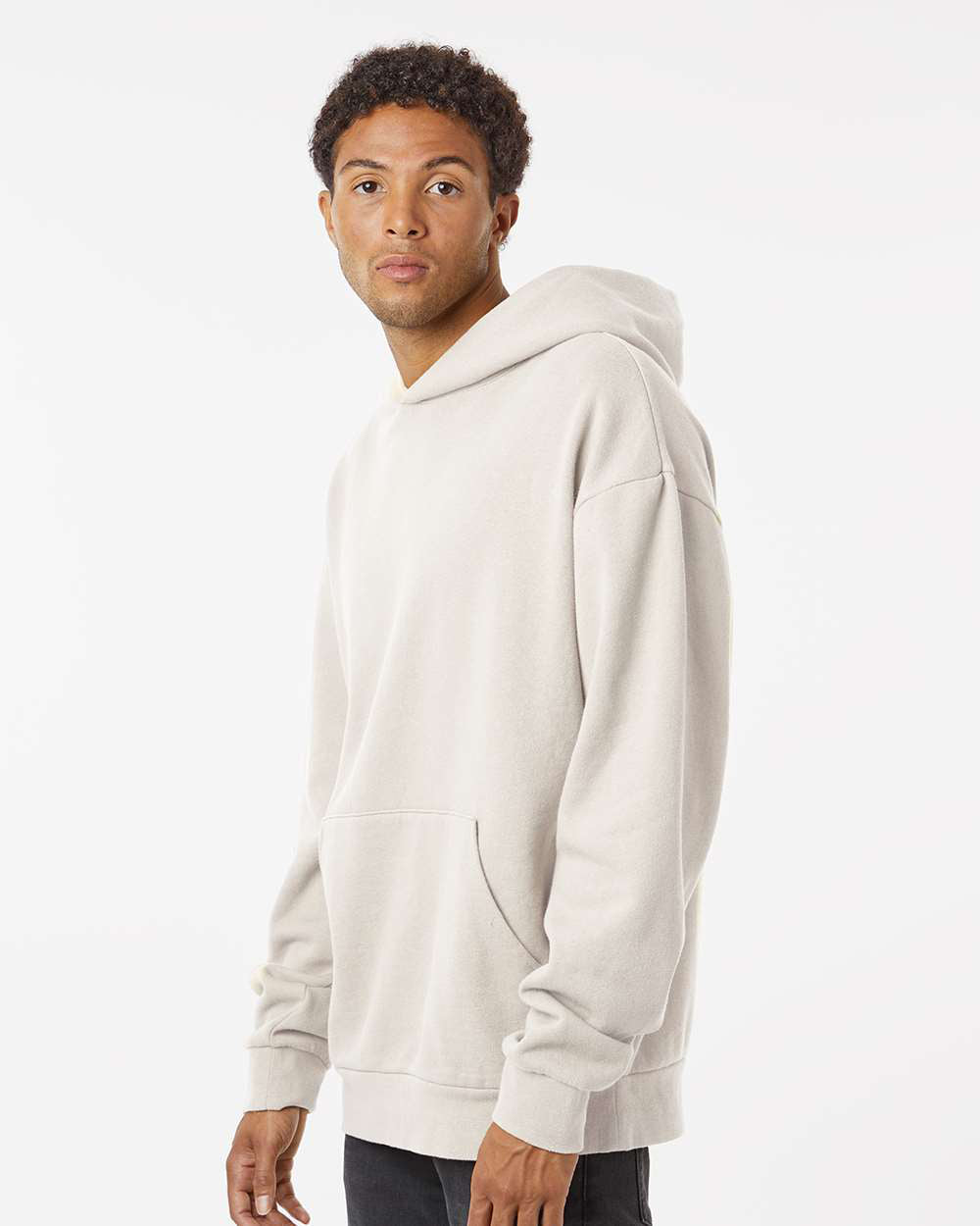 Independent Trading Company AVENUE 8.5oz/280gm Midweight Pullover Hood in Ivory — side view