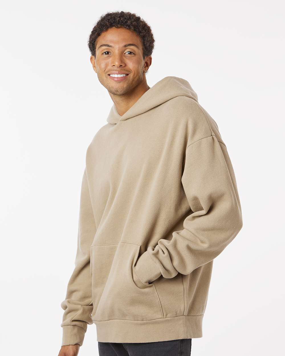 Independent Trading Company AVENUE 8.5oz/280gm Midweight Pullover Hood — side view (3)
