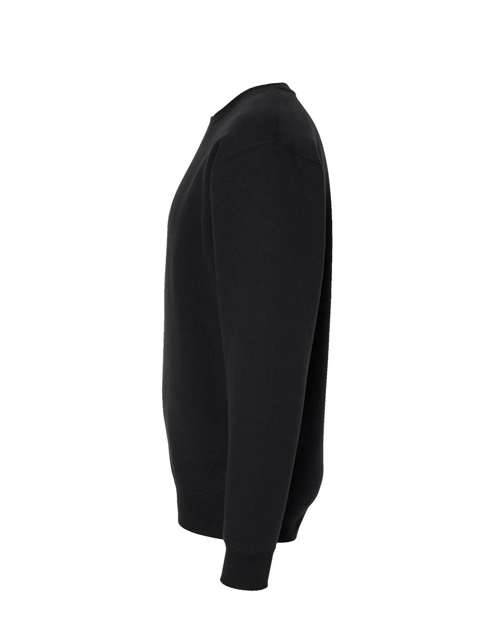 Independent Trading Company 10oz. Heavyweight Crew in Black, crewneck — side view (2)