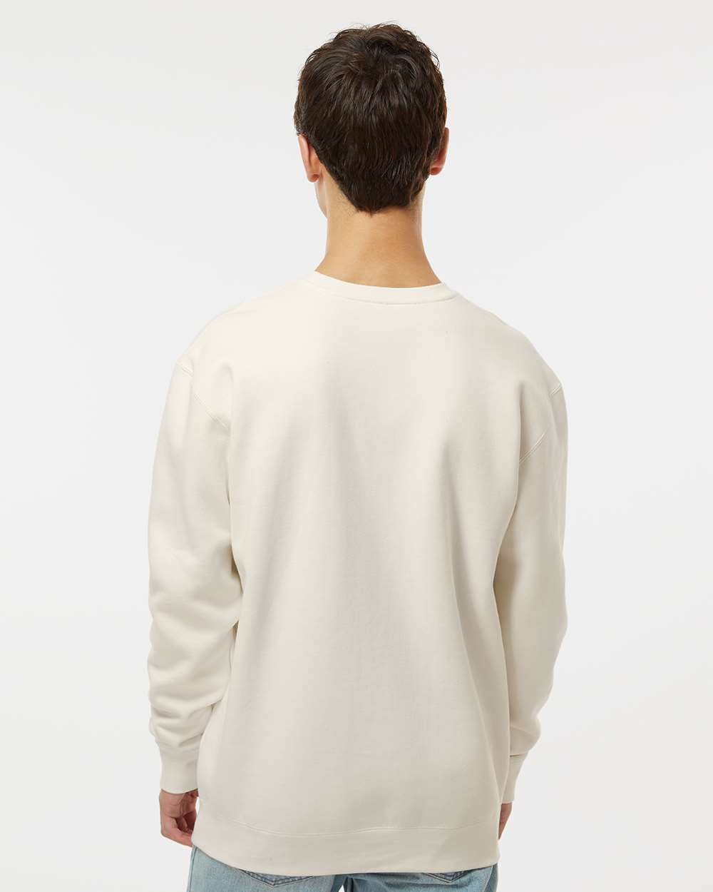 Independent Trading Company 10oz. Heavyweight Crew in Bone, crewneck — back view (2)