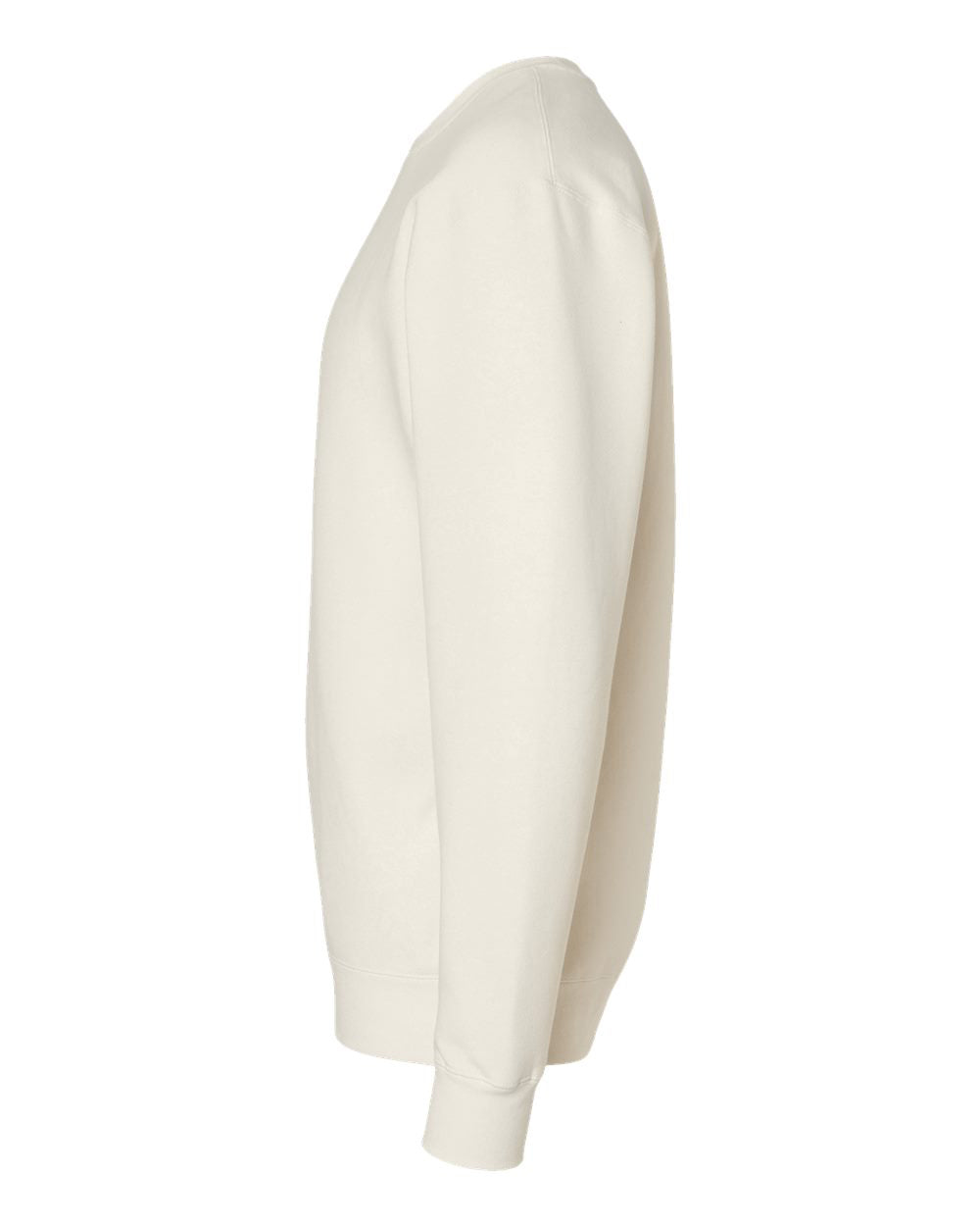 Independent Trading Company 10oz. Heavyweight Crew in Ivory, crewneck — side view