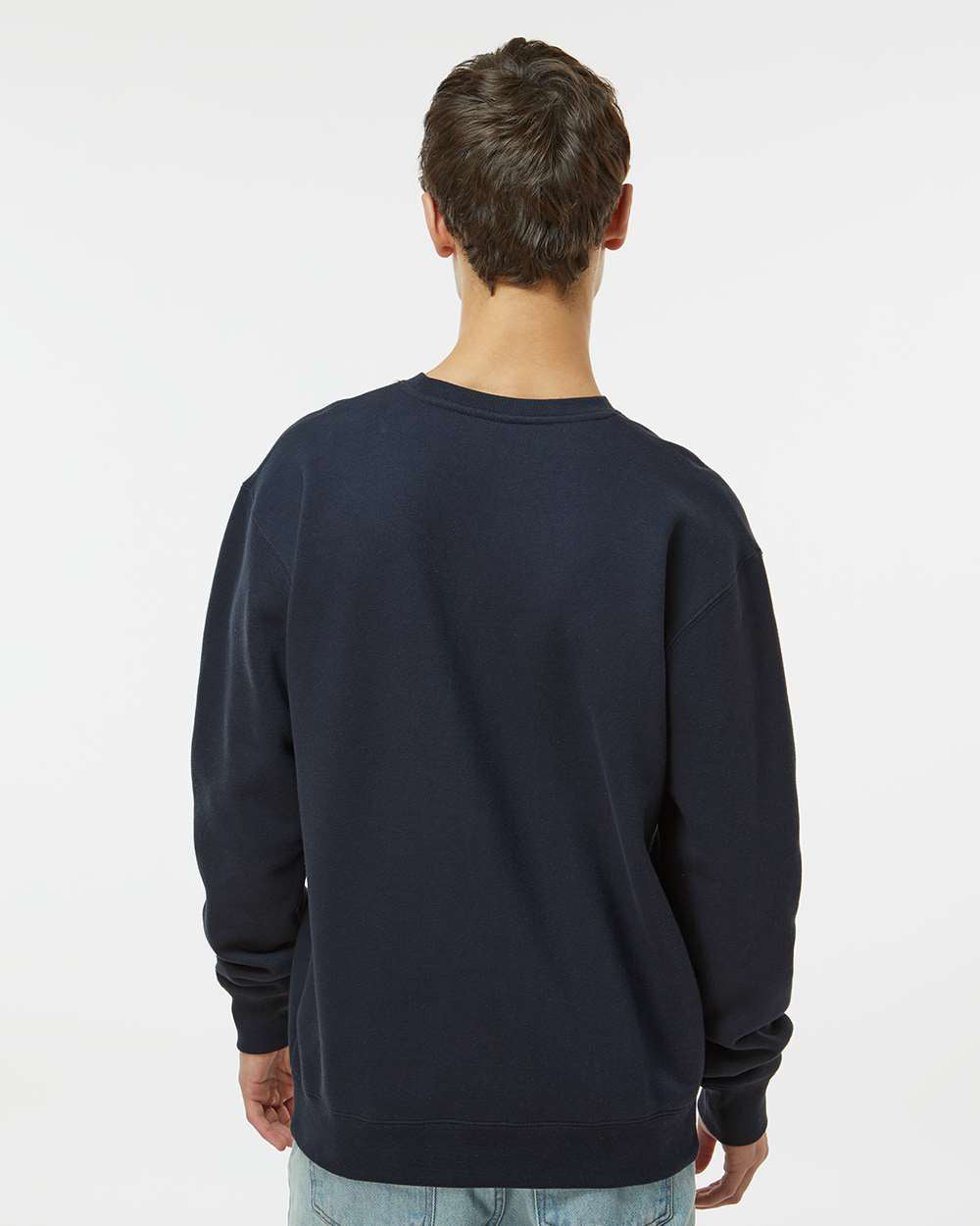 Independent Trading Company 10oz. Heavyweight Crew in Navy, crewneck — back view (2)